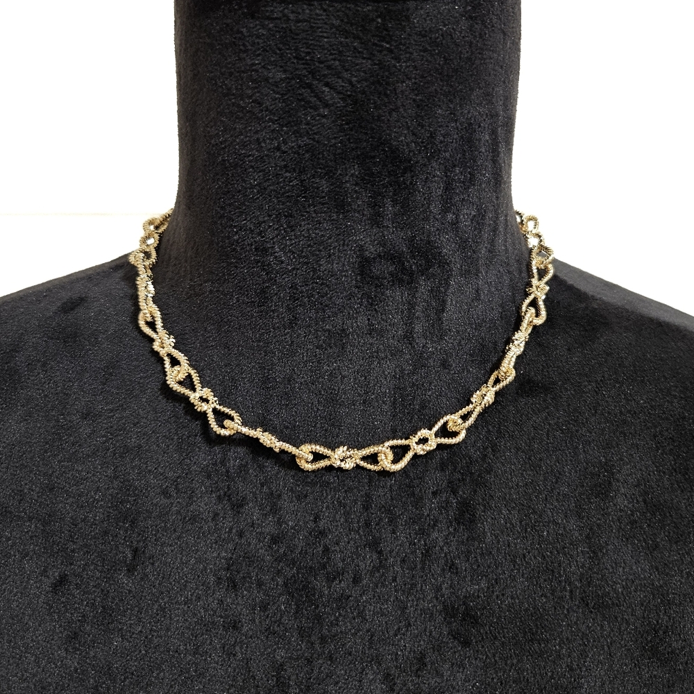 Ettika Necklace 17" Extender Gold Twist Texture Chain Lobster Clasp Gift Boho